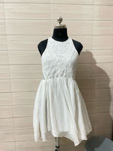 Pintresty 🌸White Lace Trimmed Mini Dress