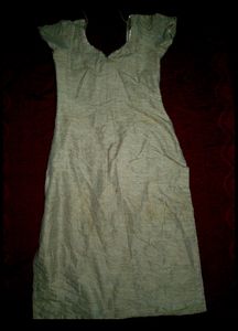 Beige Kurti with Silver Detail