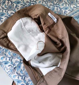 Stylish Pleated Taupe Pants