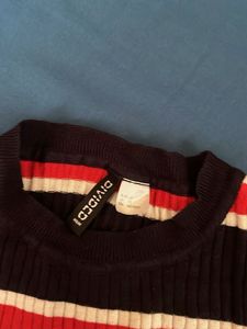 Striped Ribbed Knit Top