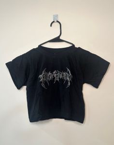 Black Graphic Print Baby Tee