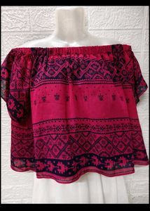 Off-Shoulder Printed Top