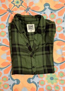 DNMX GREEN BLUE CHECKED CASUAL SHIRT