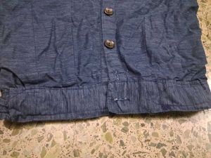Blue Button-Down Skirt