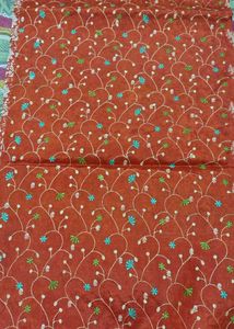 Elegant Orange Embroidered Saree