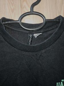 H&amp;M Divided Ocersized Graphic Print Black T-Shirt