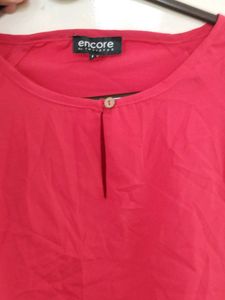 Vibrant Red Casual Blouse