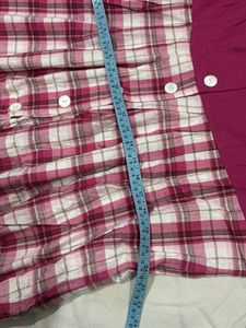 Chic Pink Plaid Button-Up Midi Dress