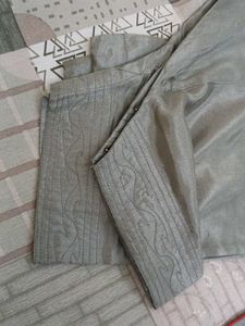 Embroidered Grey Kurta with Dupatta