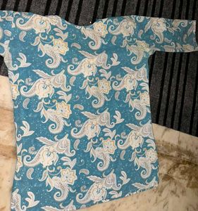 Blue Short Kurti for College Wear