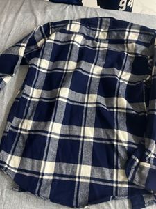 Classic Blue Plaid Flannel Shirt