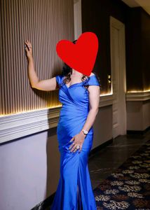 Stunning Royal Blue Off-Shoulder Gown