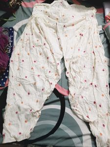 White Embroidered  Salwar only