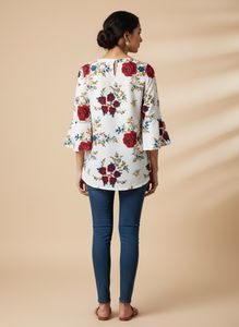 White Printed Top (Women's)