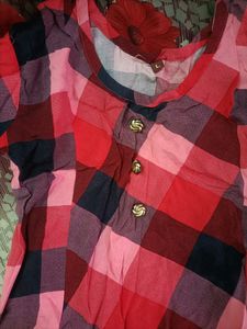 Size L Cute Red Kurta ❤️✨