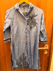 Stylish Blue Embroidered Kurta Set