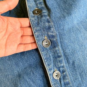 Denim Button-Down Maxi Skirt