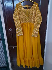 Stylish Yellow Ethnic Gown with dupptta 💛💛