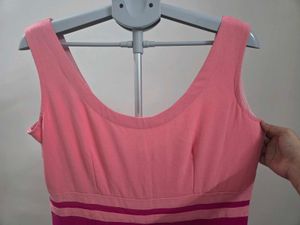 Chic Pink Tank Dress with Flowy Skirt