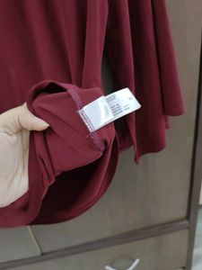 Burgundy Top with Bell Sleeves
