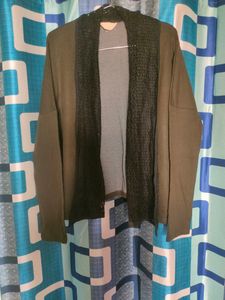 Green Shrug With Black Net Lace