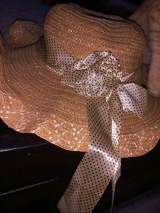 Brown Cap With Bow👒