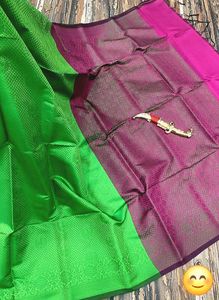 Green &amp; Pink Silk Saree