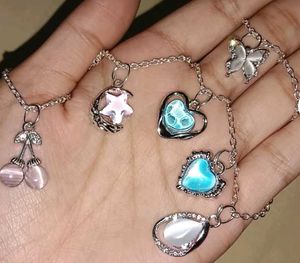 Cute korean Charm Necklaces Set