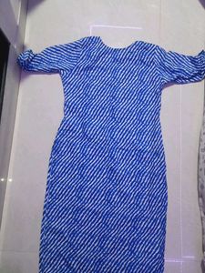 Blue &amp; White Striped Kurta