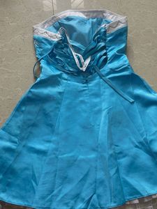 Stunning Blue Embellished Strapless Dress