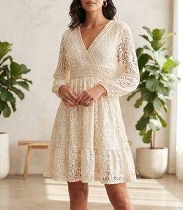 Elegant Lace Midi Dress(NEW)