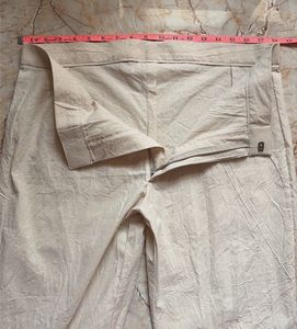 Light Beige Textured Trousers