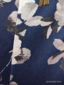 Floral Print Dress - Navy &amp; White