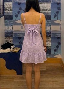 y2k Lavender Floral Mini Dress