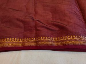 👑 Maharani Drape: Light Maroon Cotton Silk Saree
