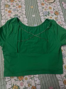 Vibrant Green Cropped T-Shirt