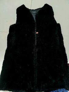 Black Faux Fur Vest