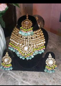 Sea Green Heavy Kundan Set