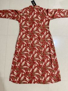Elegant Leaf Print Kurta Pant Set