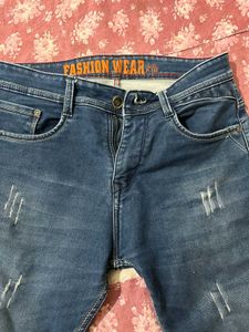 Men's Blue Distressed Jeans