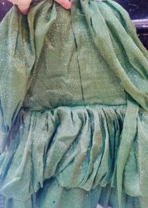 Green Ruffled Party Dress