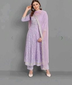 Beautiful Lavender Kurta Set with Dupatta