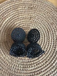 Elegant Black Jhumka Earrings