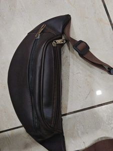 Brown Faux Leather Waist Bag