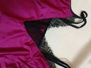 Lace Trimmed Satin shorts set