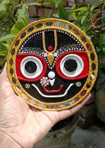 Divine Lord Jagannath Handmade Lippan Art (5.5 Inc