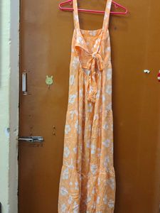 Beautiful Orange Floral Maxi Dress