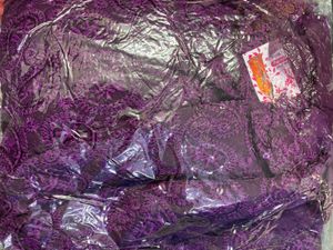 Purple Paisley Embroidered Dress Material