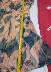 Vintage-Style Peach A-Line Midi Dress