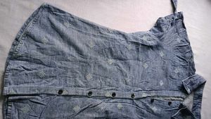 Blue Denim Style Short Sleeve Shirt